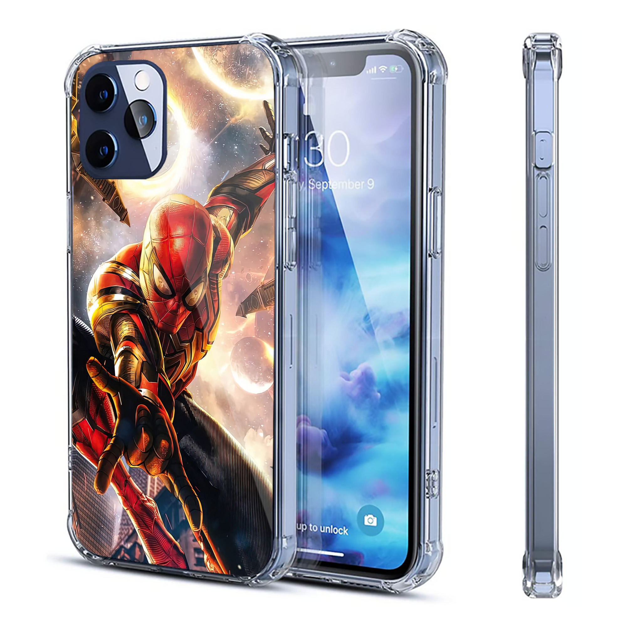 （画像用） Spider Man スパイダーマン 【iPhone 12シリーズ対応】透明スマホケース（クリアソフトケース）